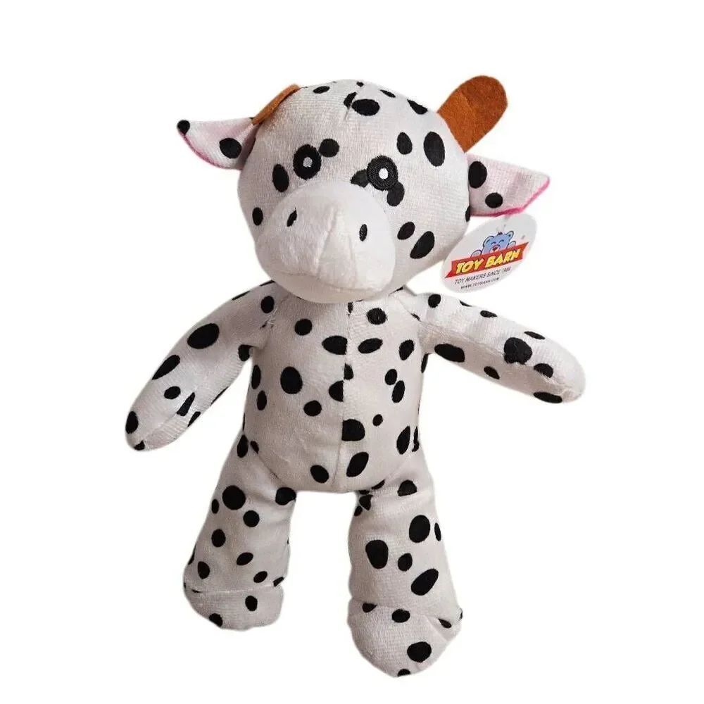 The Toy Barn black and white spotted cow plush 12"